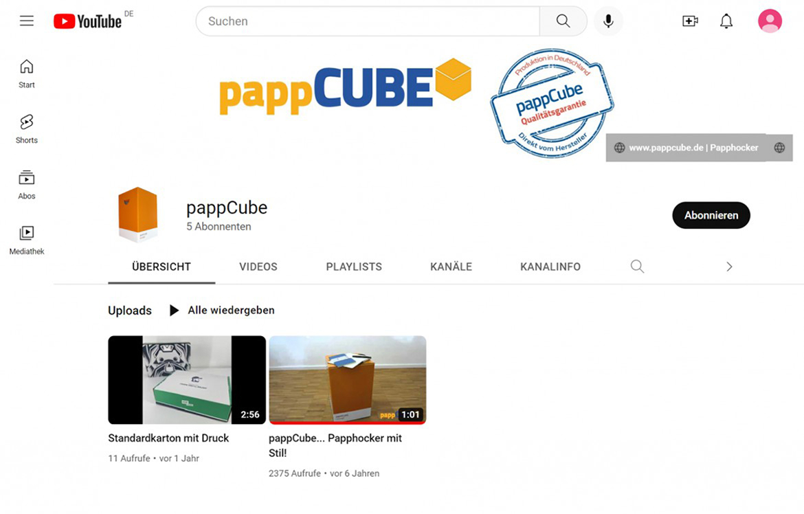 pappCube auf Youtube